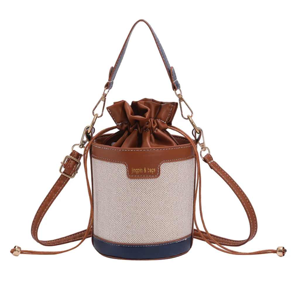 Mini Sac Seau Cylindrique Vintage – Bandoulière Cuir PU | Sélène & Co