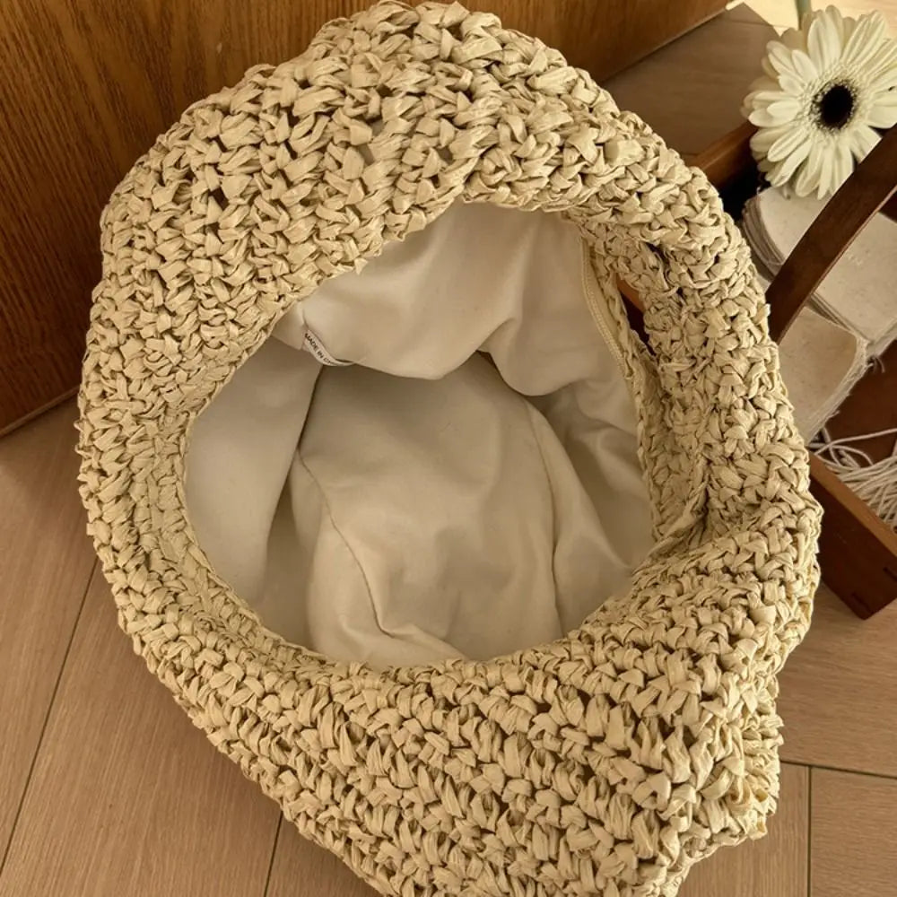 Sac de Plage Tressé Demi-Lune | Sélène & Co