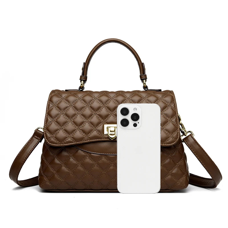 Sac à Main Femme en Cuir Véritable Matelassé | Sélène & Co