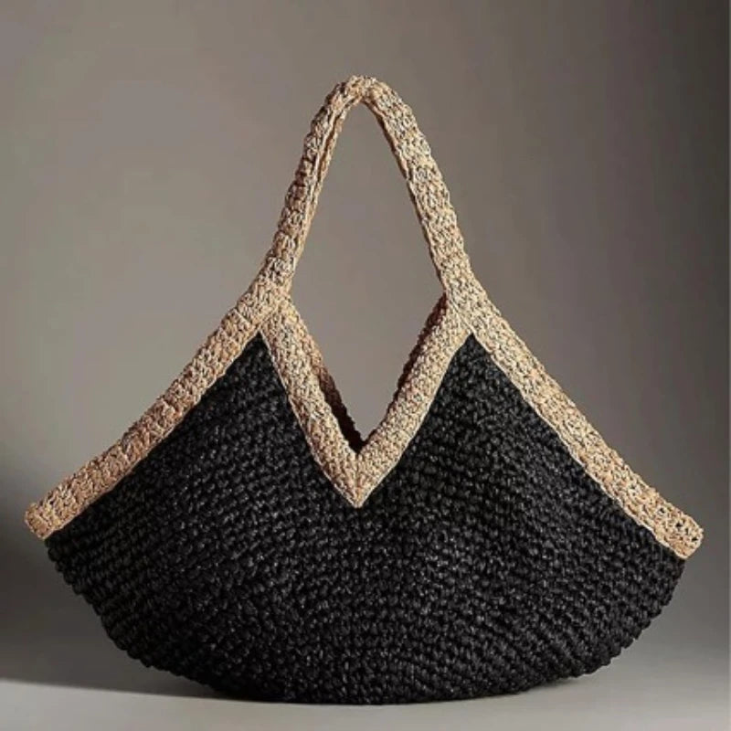 Sac de Plage en Paille Tressée – Grande Capacité | Sélène & Co