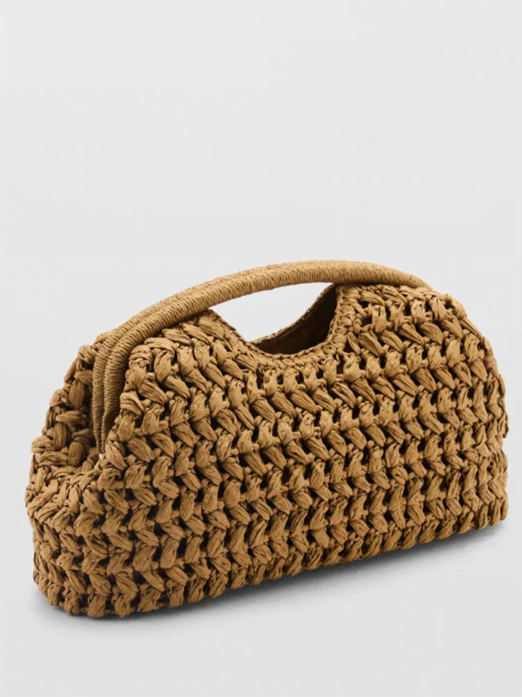 Sac Pochette 2-en-1 en Paille Tressée – Esprit Balnéaire | Sélène & Co