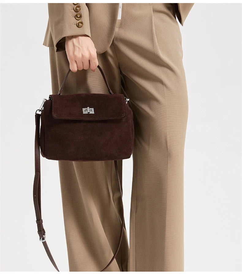 Sac à Main Rétro en Cuir & Daim – Élégance Intemporelle | Sélène & Co