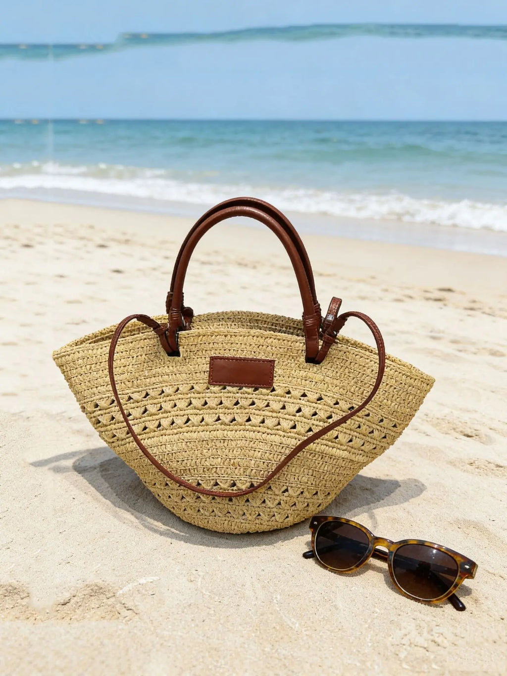 Sac Cabas Paille & Cuir – Grande Capacité Bohème Chic | Sélène & Co