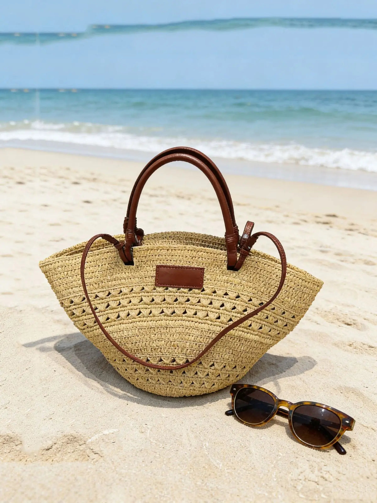 Sac Cabas Paille & Cuir – Grande Capacité Bohème Chic | Sélène & Co