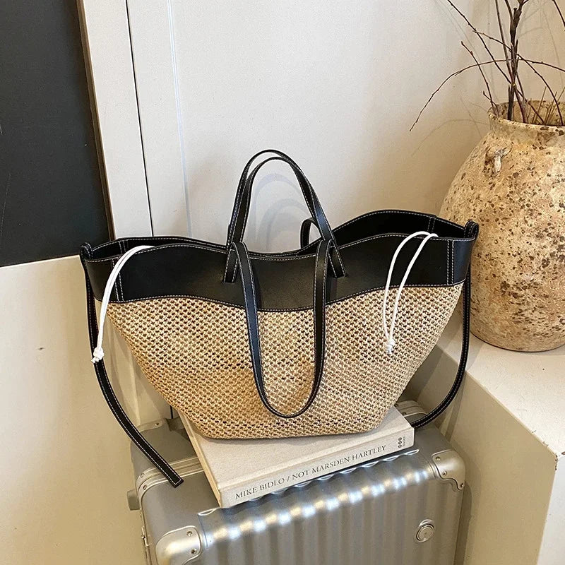 Tote Bag en Raphia Tressé – Grande Capacité & Style Balnéaire | Sélène & Co